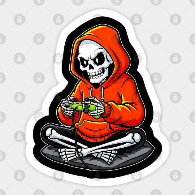 Skeleton Gamer Hoodie - Always Gaming   💀 🎮 Sticker by UrbanLifeApparel